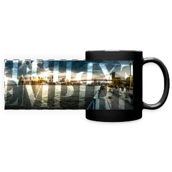 BrooklynBridge pano 45 expiredempire - Full Colour Panoramic Mug - black - Front