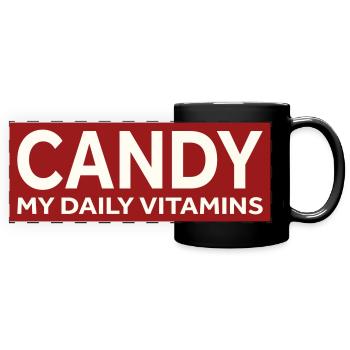 BONBONS - MES VITAMINES QUOTIDIENNES - Mug panoramique uni - noir - Devant