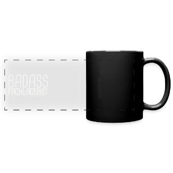 Fachlagerist Badass - Panorama-Tasse farbig - Schwarz - Vorne