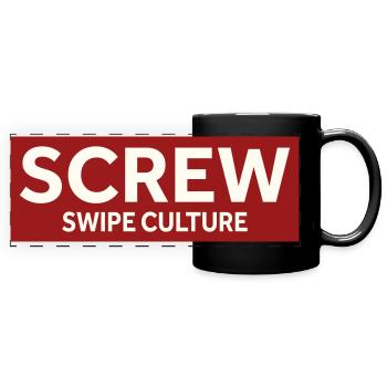 SCREW SWIPE CULTURE - Panorama-Tasse farbig - Schwarz - Vorne