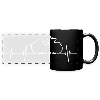 Simson Spatz ECG Pulse of Life - Full Colour Panoramic Mug - black - Front