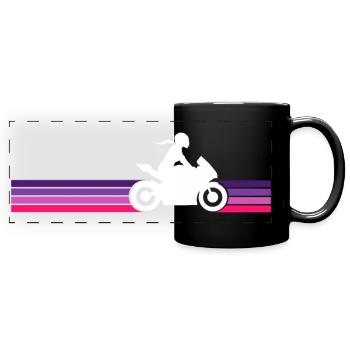 Motocycliste Supersport Bikergirl Nakedbike - Mug panoramique uni - noir - Devant