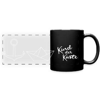 Child of the coast paper ship sea anchor - Full Colour Panoramic Mug - black - Front