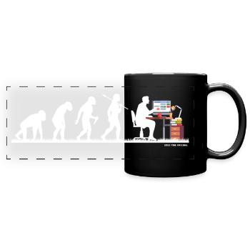 Evolution Nerd Geek Hacker Coder Programmeur - Mug panoramique uni - noir - Devant