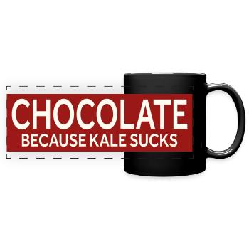 CHOCOLATE - BECAUSE KALE SUCKS - Full Colour Panoramic Mug - black - Front