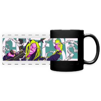 Gamergirl Say Cheese - Full Colour Panoramic Mug - black - Front