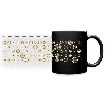 Kreise und Punkte Raster 18 x 5 3colors - Panorama-Tasse farbig - Schwarz - Vorne