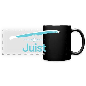 Juist | Design-Landkarte - Panorama-Tasse farbig - Schwarz - Vorne