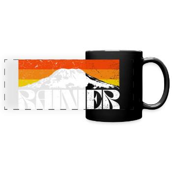 Mont Rainier Nationla Park Montagnes de Washington - Mug panoramique uni - noir - Devant