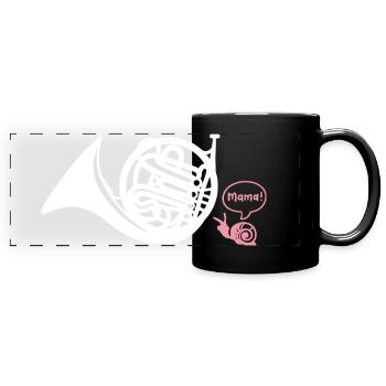 Waldhorn Hornist - Panorama-Tasse farbig - Schwarz - Vorne