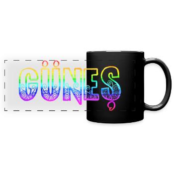 güneş rs regenbogen - Panorama-Tasse farbig - Schwarz - Vorne
