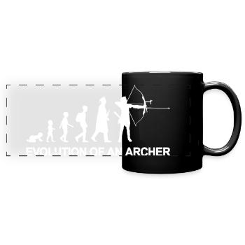 Kind zum Bogenschützen - Panorama-Tasse farbig - Schwarz - Vorne