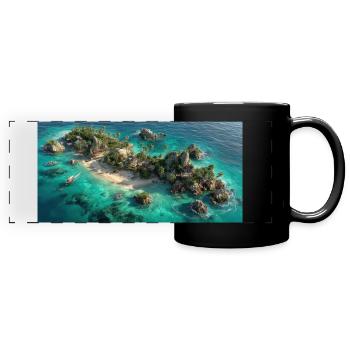 Vergessenes Paradies - Panorama-Tasse farbig - Schwarz - Vorne