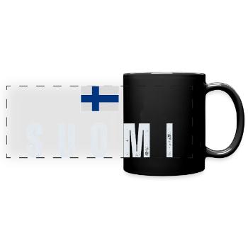 Finnish pride, made in Finland - Full Colour Panoramic Mug - black - Front