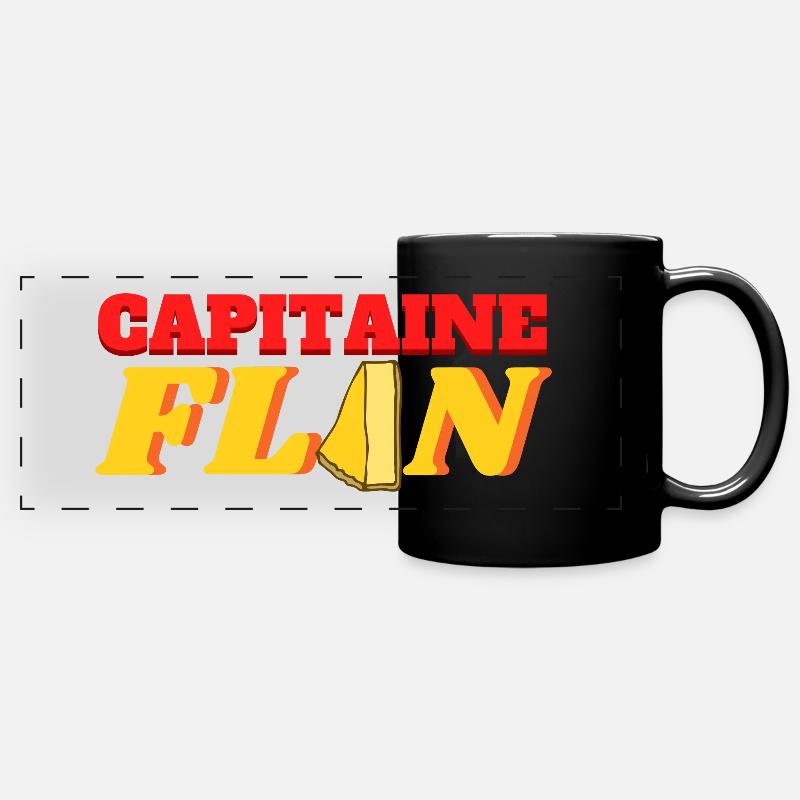 Captain Flan - Full Colour Panoramic Mug - black