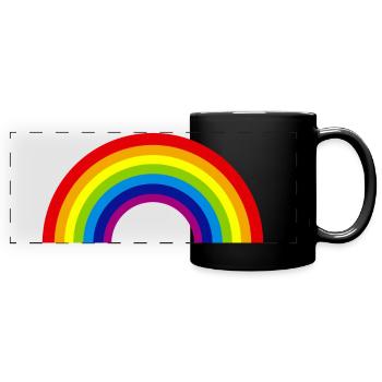 regenbogen - Panorama-Tasse farbig - Schwarz - Vorne