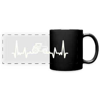 tracteur - Mug panoramique uni - noir - Devant