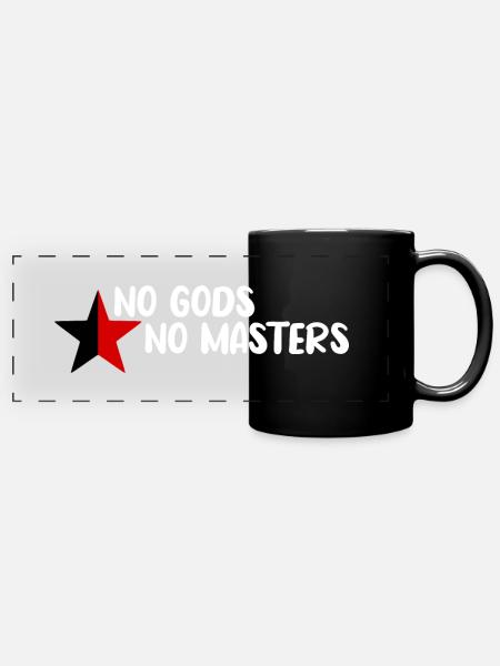 No Gods No Masters - Panorama-Tasse farbig - Schwarz