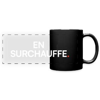 Überhitzung, Humor, Müdigkeit, Arbeit - Panorama-Tasse farbig - Schwarz - Vorne