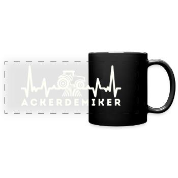 Traktor - Panorama-Tasse farbig - Schwarz - Vorne