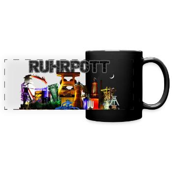 Ruhrpott - Panorama-Tasse farbig - Schwarz - Vorne