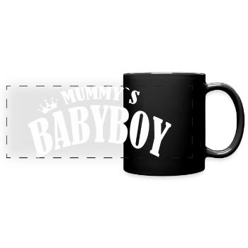 baby boy eltern prince blue babyboy daddy king mum - Panorama-Tasse farbig - Schwarz - Vorne