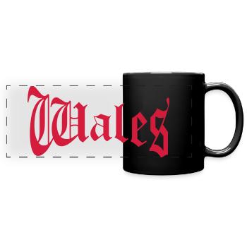 Wales - Panorama-Tasse farbig - Schwarz - Vorne