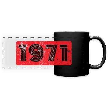 Millésime 1971 - Mug panoramique uni - noir - Devant