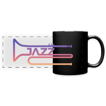Jazz Musik - Panorama-Tasse farbig - Schwarz - Vorne