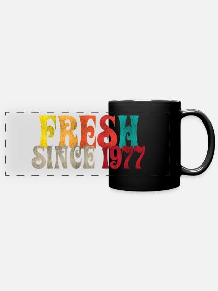 Vintage 1977 - Panorama-Tasse farbig - Schwarz