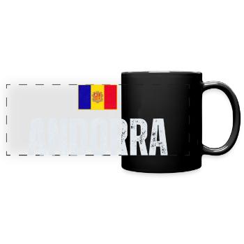 Drapeau d’Andorre, fierté andorrane - Mug panoramique uni - noir - Devant