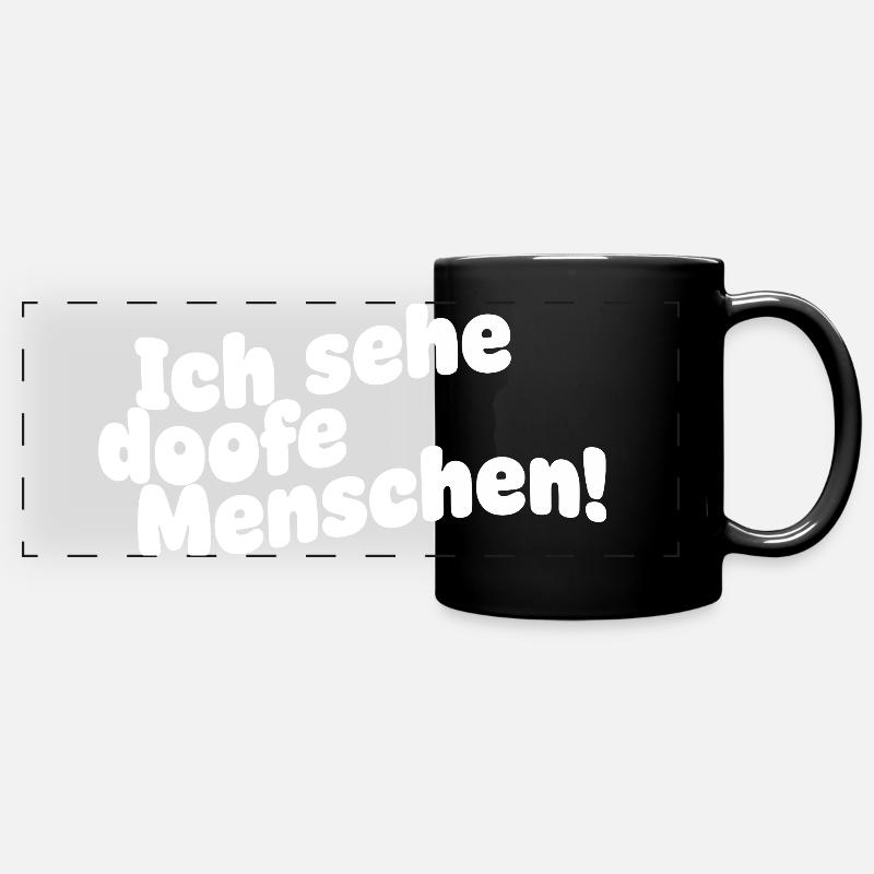 I see stupid people - Full Colour Panoramic Mug - black