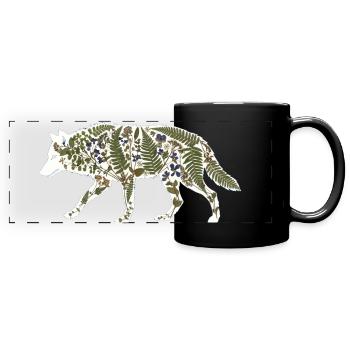 wolf-botanical - Panorama-Tasse farbig - Schwarz - Vorne