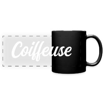 Coiffeuse - Mug panoramique uni - noir - Devant