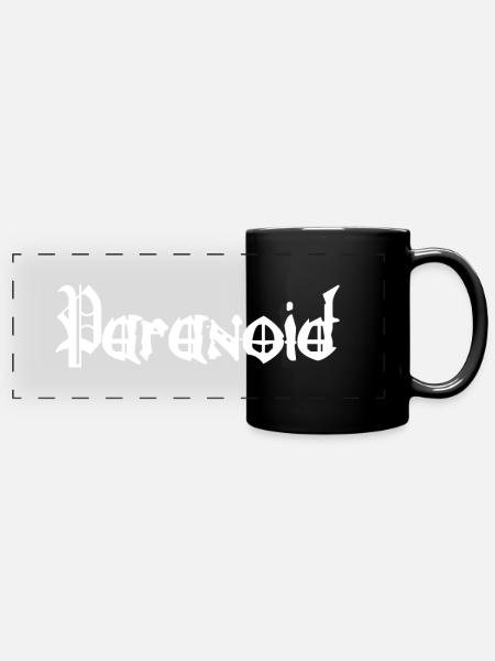 paranoid - white - Panorama-Tasse farbig - Schwarz