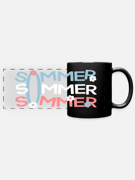 Sommer - Panorama-Tasse farbig - Schwarz