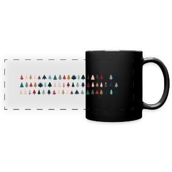 Christmas trees colorful - Full Colour Panoramic Mug - black - Front