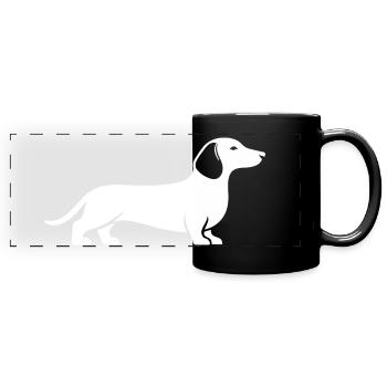 Dachshund Silhouette – minimalist dog design - Full Colour Panoramic Mug - black - Front