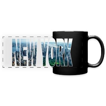 New York - Panorama-Tasse farbig - Schwarz - Vorne