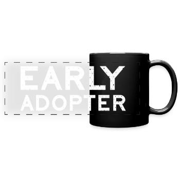 Early adopters - Full Colour Panoramic Mug - black - Front