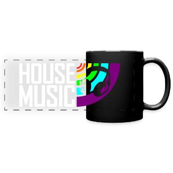House Musik Kopfhörer LGBTQ+ - Panorama-Tasse farbig - Schwarz - Vorne
