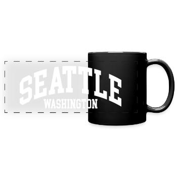 Seattle - Full Colour Panoramic Mug - black - Front