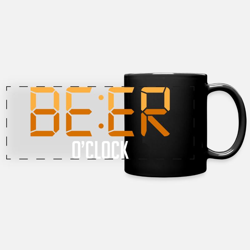 Beer Oclock - L'heure d'une bière - Mug panoramique uni - noir