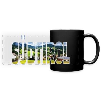 Südtirol - Panorama-Tasse farbig - Schwarz - Vorne