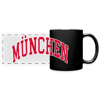 München - Panorama-Tasse farbig - Schwarz - Vorne