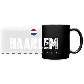 Haarlem Distressed Logo - Full Colour Panoramic Mug - black - Front