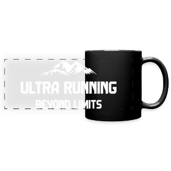 Ultra Running - Jenseits der Grenzen - Panorama-Tasse farbig - Schwarz - Vorne