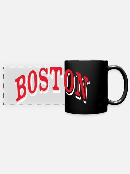Boston - Panorama-Tasse farbig - Schwarz
