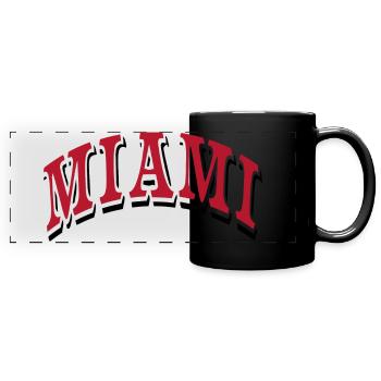 Miami - Panorama-Tasse farbig - Schwarz - Vorne