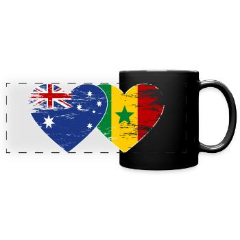 Australia Senegal Flag Heart - Full Colour Panoramic Mug - black - Front
